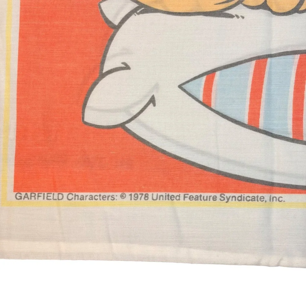 VTG 1978 Garfield Sleeping on Pillow Pillowcase Standard Cotton Blend Jim Davis‎
